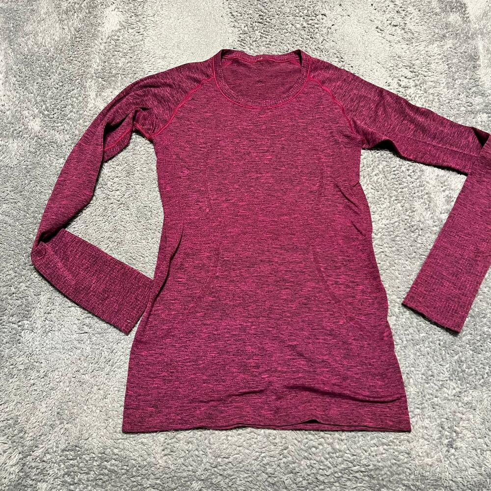 Lululemon Swiftly Shirt Womens 6 Pink Long Sleeve Thumb Holes